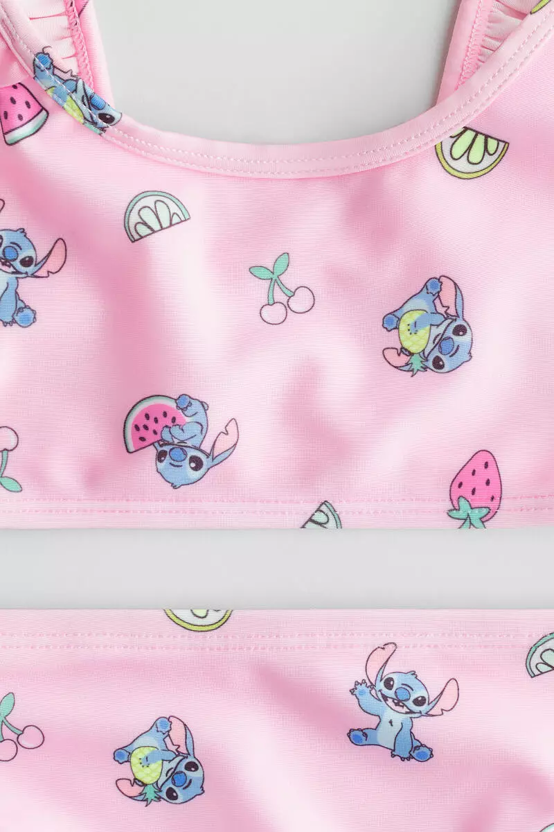 Flounced printed bikini