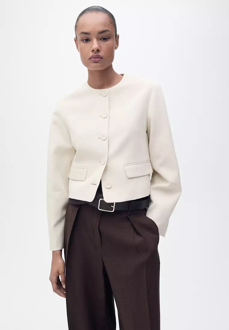 スペイン発送 MANGO ボタン付きリネンミックスジャケット 最新作 Buy Mango Linen-Blend Jacket with Buttons 2025 Online | ZALORA
