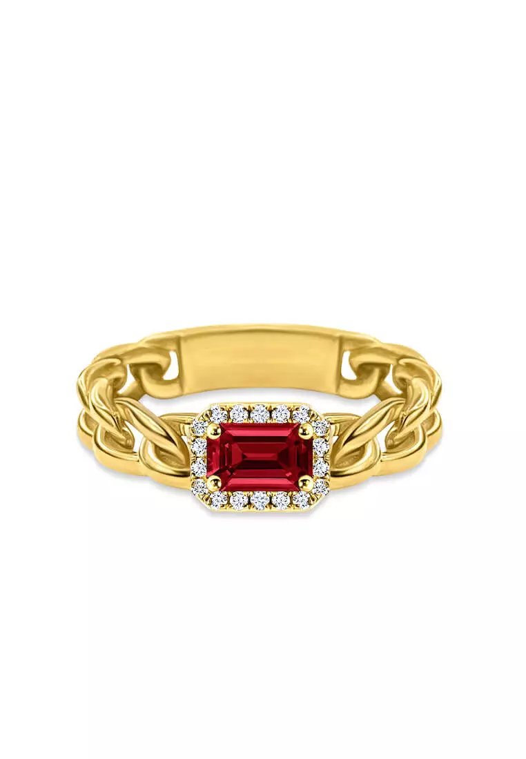 Buy Aquae Jewels Ring Cleopatra Precious Stone 18K Gold And