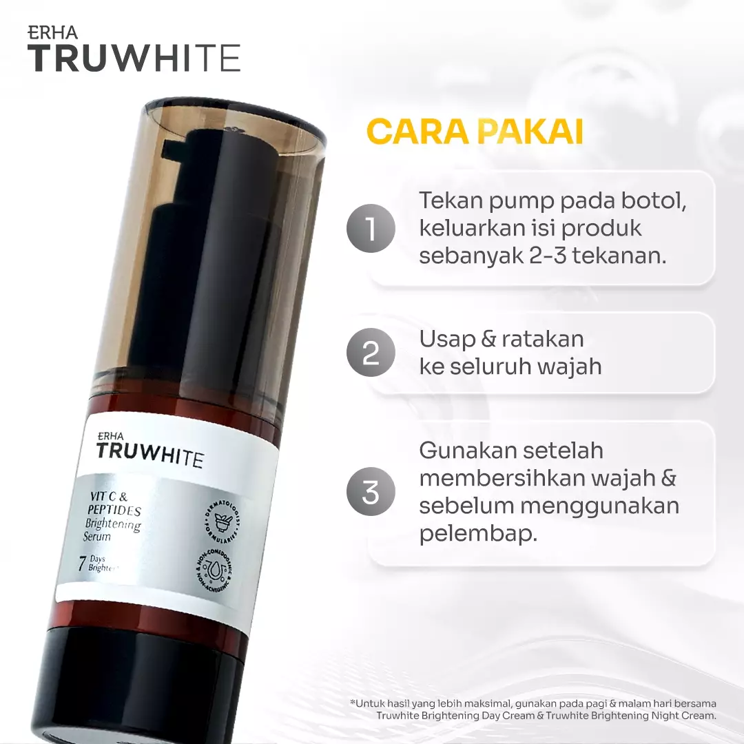 ERHA Truwhite Vit C & Peptides Brightening Serum 20 Ml - Serum Pencerah Wajah