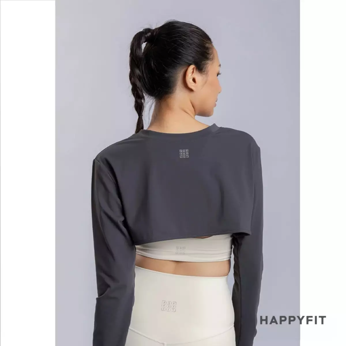 Happyfit Long Sleeve Cut Out Top Black