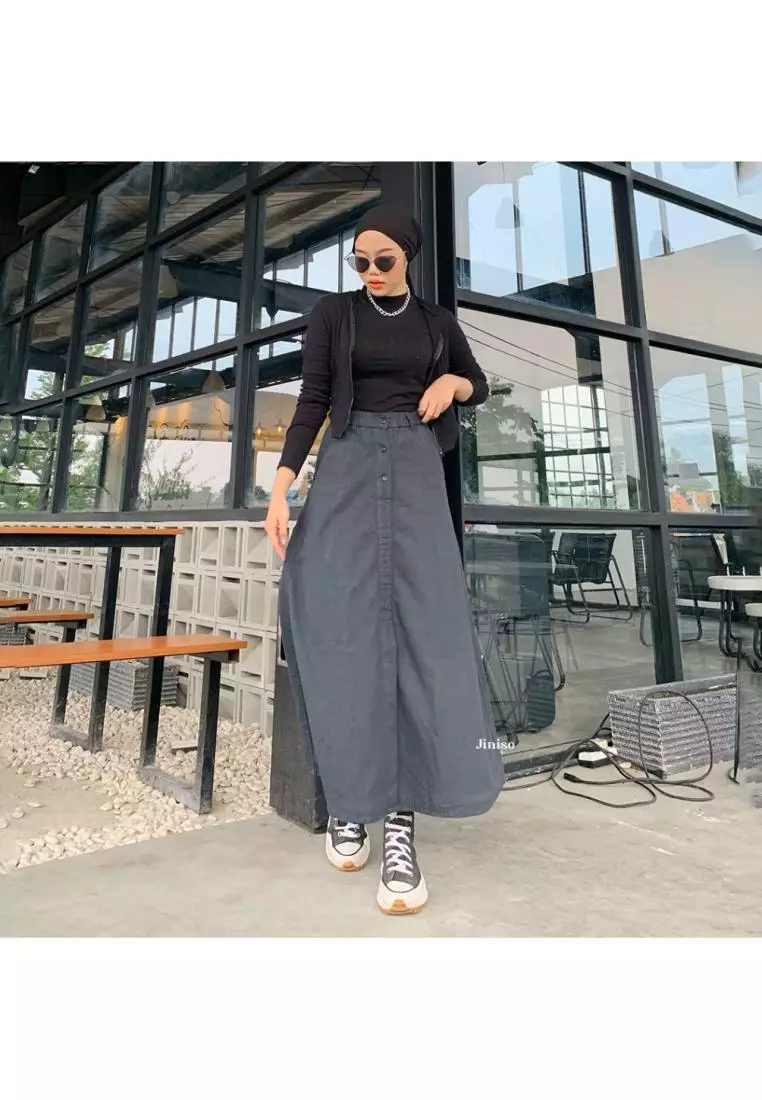 Highwaist Rok Slit Jeans Panjang 995 SEVENTY