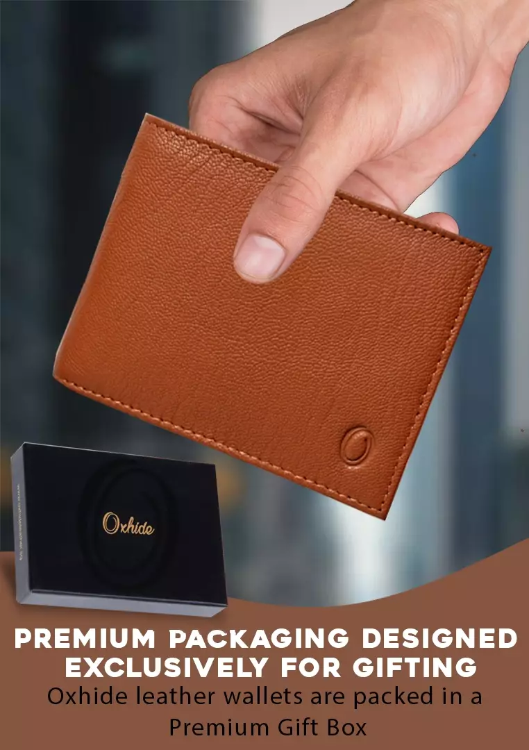 Wallet Men Brown with coin pouch - Bifold Lucky Wallet- Full Grain Leather Wallet with NO HOLE- Brown Wallet - Oxhide 3851CP Brown