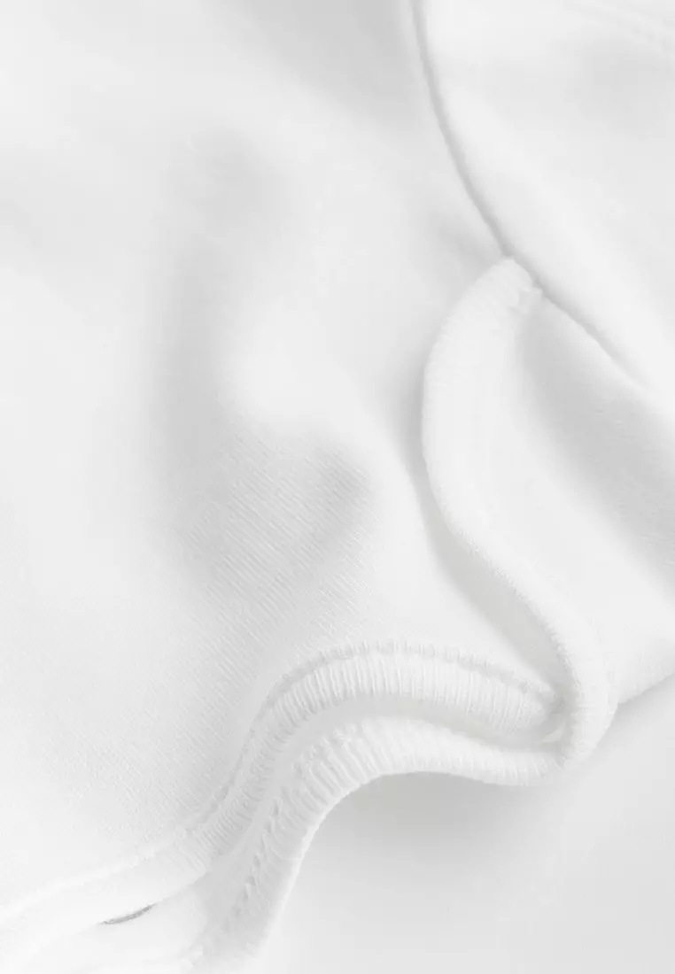 5 件裝嬰兒淨色短袖連身衣