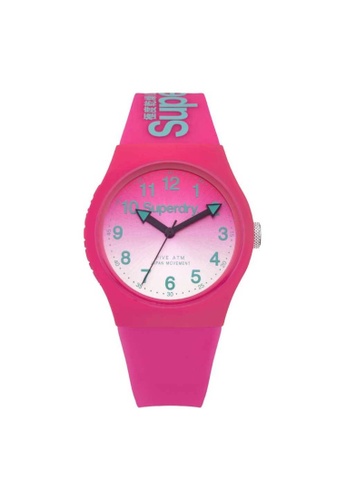 Superdry 粉紅色 Superdry SYL198PN Pink Rubber Watch B7D13AC822B3DCGS_1