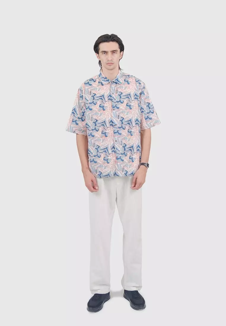 Maharaja Modern Fit Anyam Tatap in Tomato Blue
