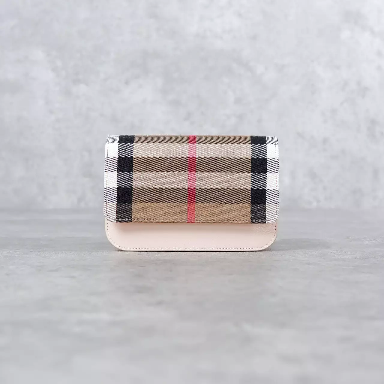 Tas BURBERRY CHECK BEIGE PINK LEATHER FLAP SHOULDER BAG 100% ORIGINAL