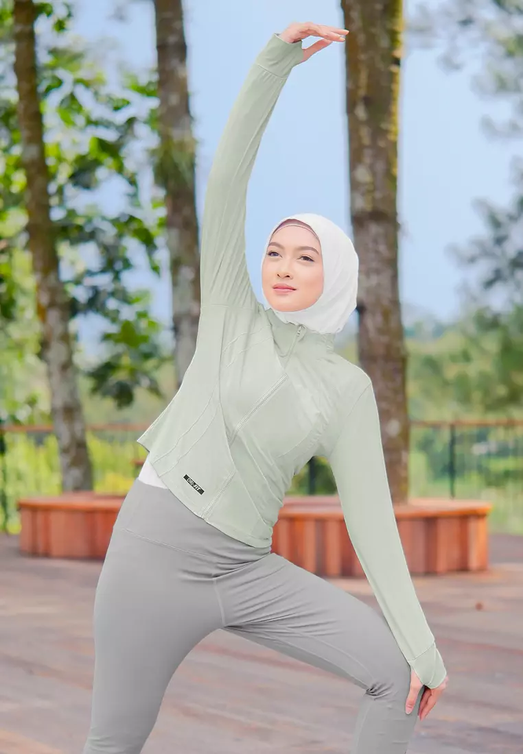 Zelena - Cleo Dryfit Jacket | Jaket Olahraga Wanita Slim Fit - Green