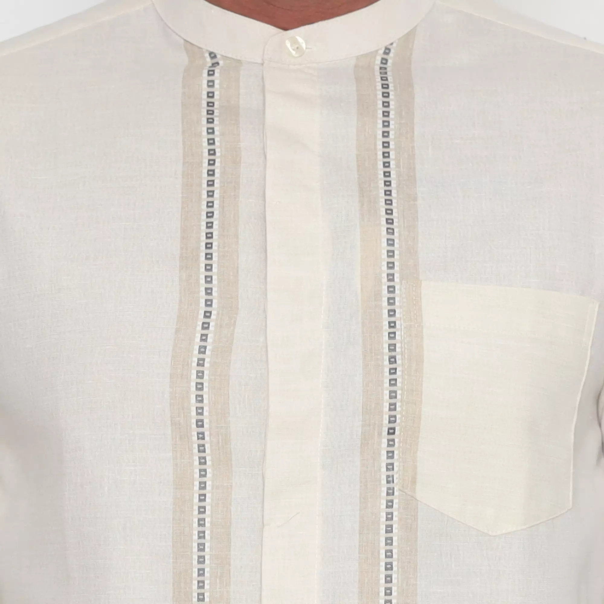 Platini Kemeja Pria Koko Shanghai Lengan Panjang Krem 961221