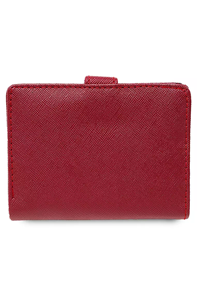 Jareth Dompet Wanita Motif Polos Simple Pengait Slot - Red