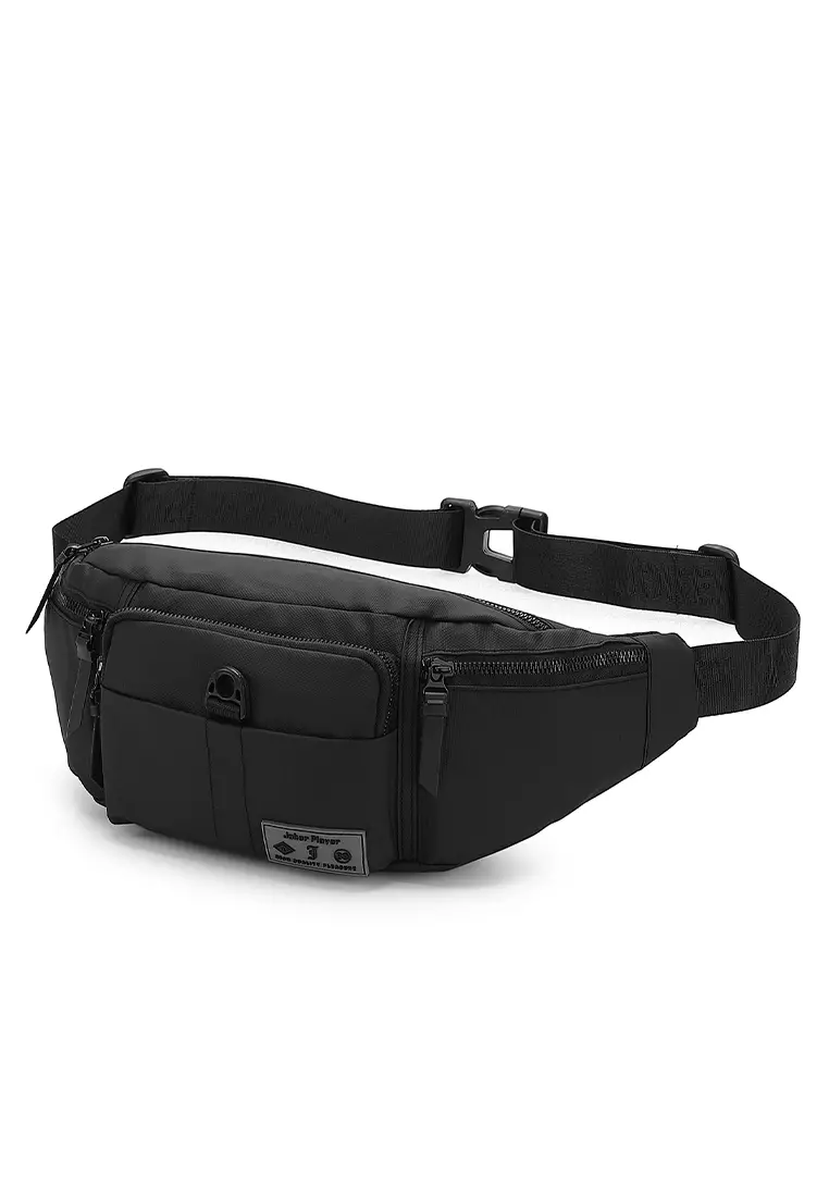 Men's Waist Bag / Belt Bag / Chest Bag - Black