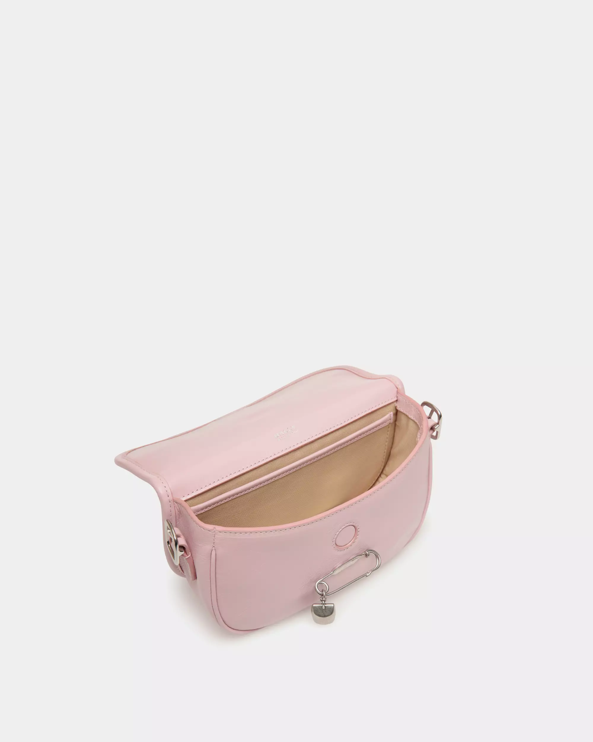 Beckett Minibag in Leather With a Bally Pin - Pink