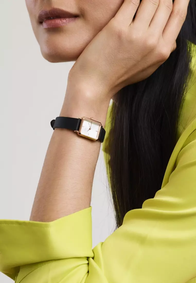 Buy Rosefield The Octagon XS White Sunray Black Leather Rose Gold 2024 Online ZALORA Singapore