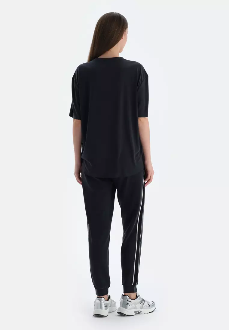 Black Trousers, Jogger, Rib, Activewear for Women
