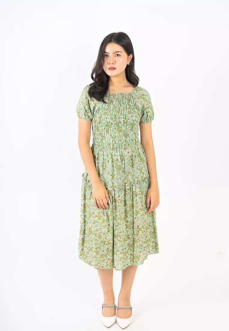 Jual Agatha Short Sleeve Midi Dress Original 2024 | ZALORA Indonesia