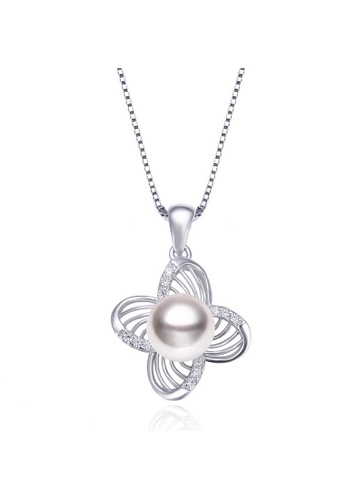 A.Excellence silver Premium Japan Akoya Sea Pearl  8.00-9.00mm Flower Necklace D429CACF428E9CGS_1