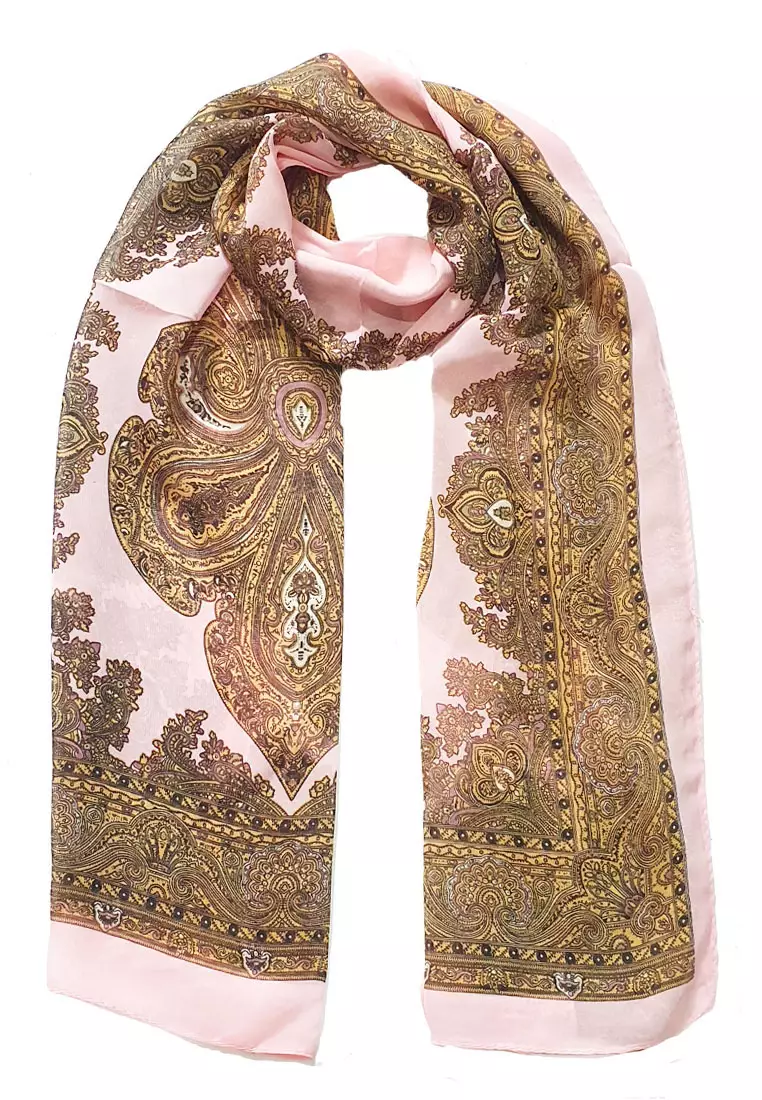 Aksesoris Wanita Victorian Silk-Feel Scarf Mint Scarf Wanita Light Wanita