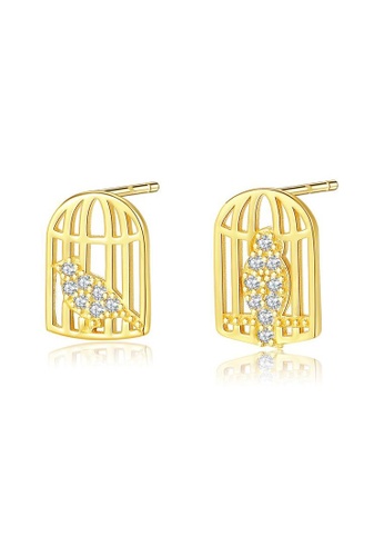 Rouse silver S925 Bright Birdcage Stud Earrings FAC97ACF61073CGS_1