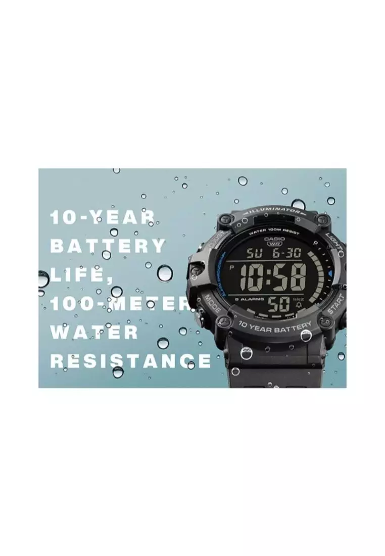 Men's Analog AE-1500WH-8BV Grey Resin Band Sport Watch