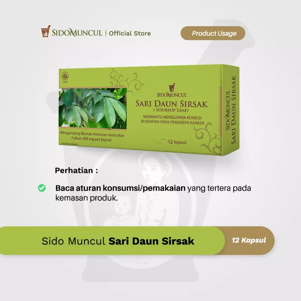 Jual Sido Muncul Sido Muncul Sari Daun Sirsak Strip Kapsul Menyerang Sel Kanker Original