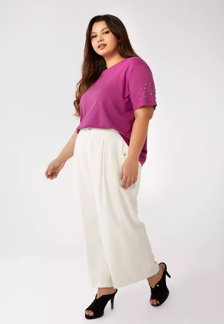 MS. READ Ms. Read Wide Leg Ankle Pants 2024 Buy MS. READ Online