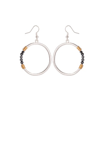 Glamorousky black Fashion Temperament Geometric Circle Earrings with Cubic Zirconia EE276AC85134A4GS_1