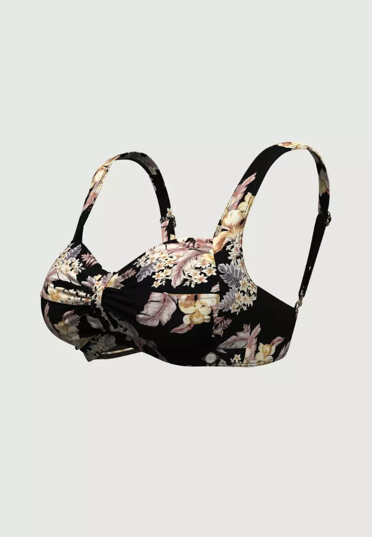Desert Tropics Black Plus Cup Twist Front Bikini Top