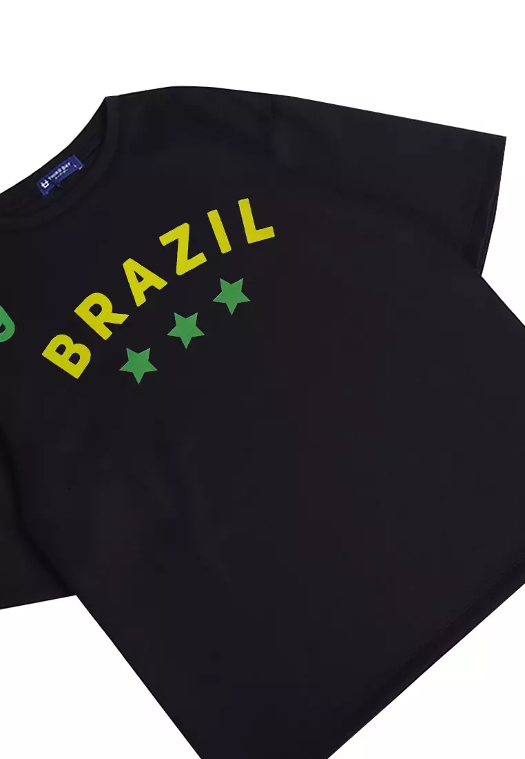MTO17 Kaos T-Shirt Pria Oversize Thirdday Brazil Hitam