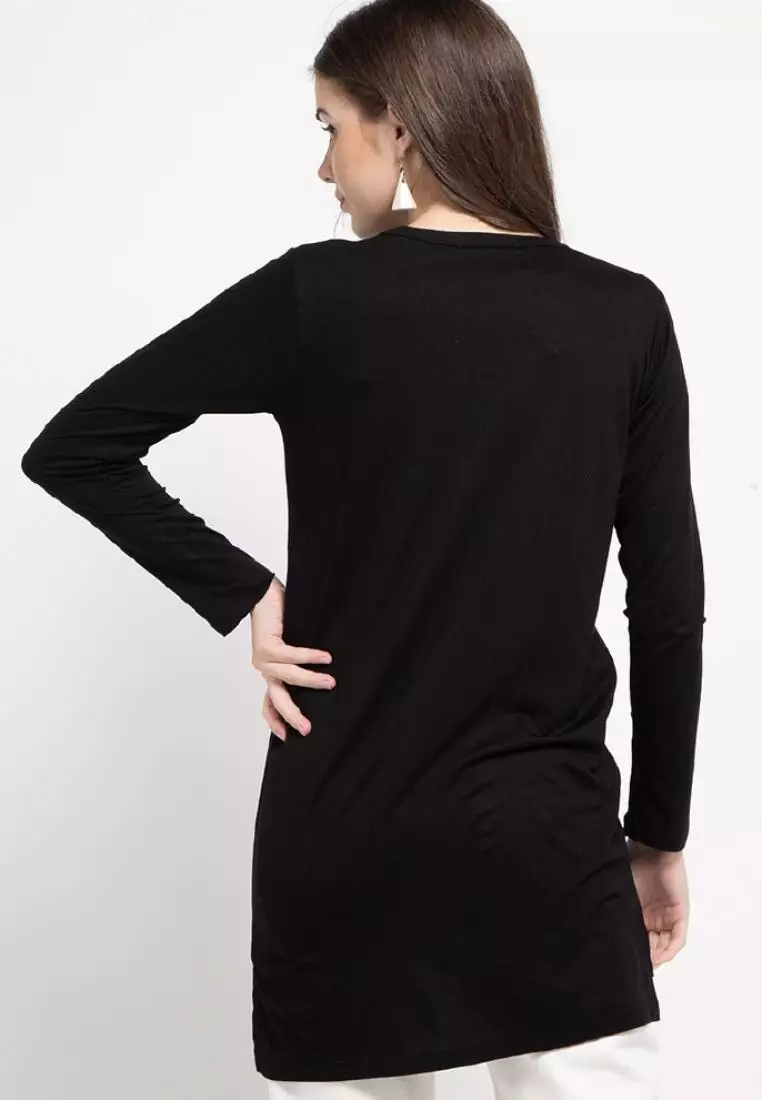 LTC85 thirdday mls td simple hitam lengan panjang wanita