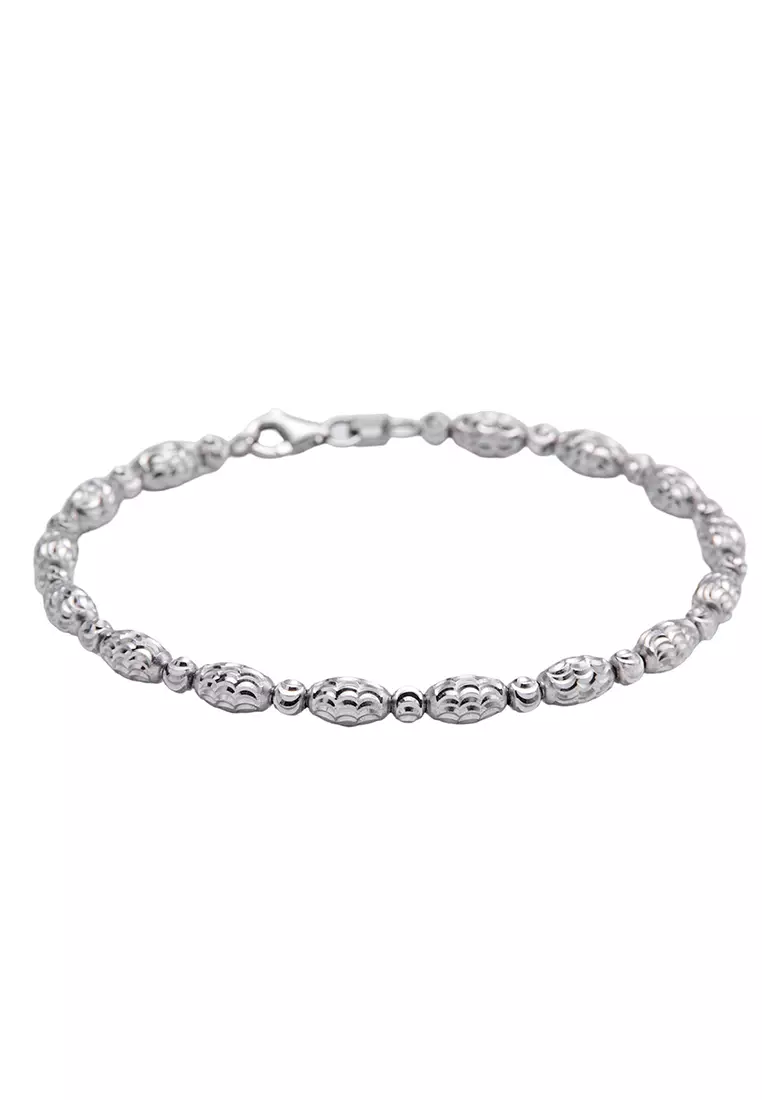 LITZ 18K 白金手鐲 BOEE-D0001