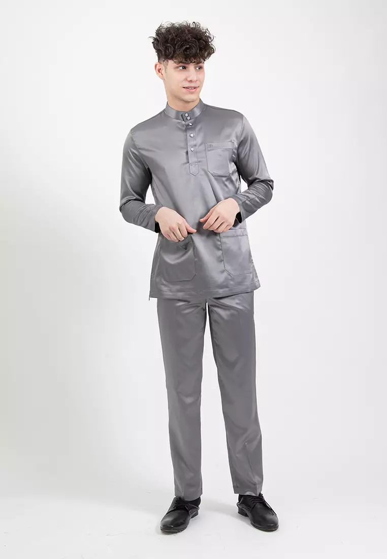 Alain Delon Slim Fit Baju Melayu - 19024006-95DkGrey
