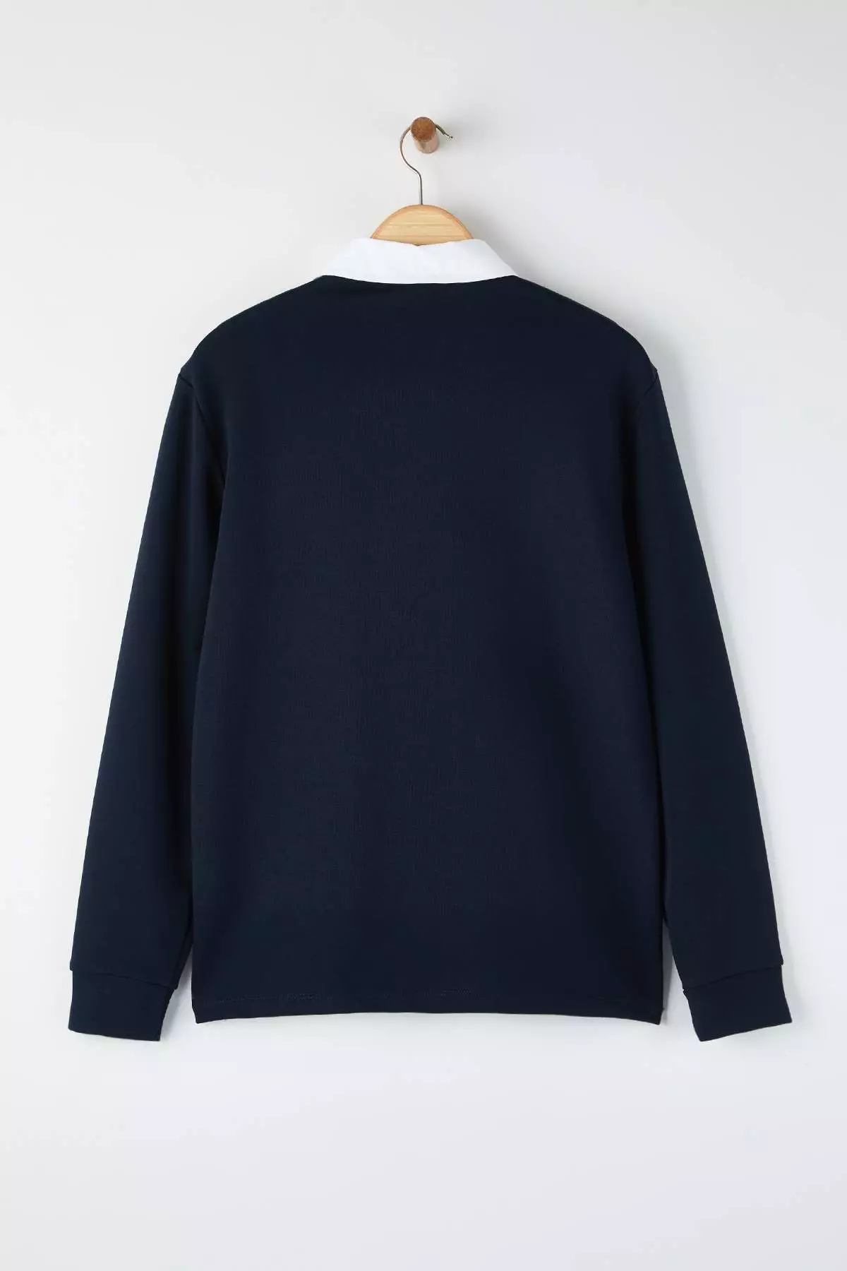 Navy Blue New Oversize/Wide Cut Collar Woven Polo Collar Sweatshirt Tmnaw26Sw00012