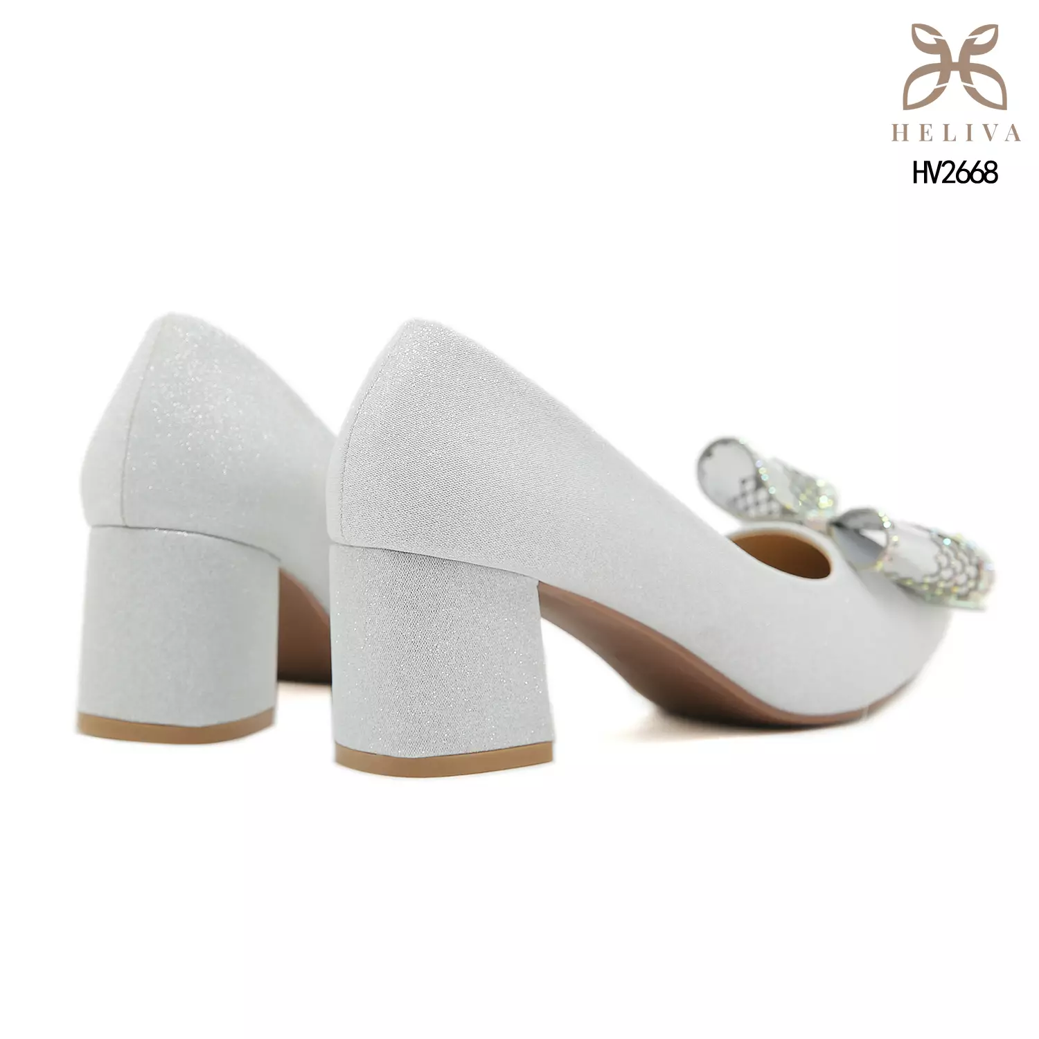 Heliva Christy High Heels Chunky Ribbon Rainbow Rhinestones sol 5.5cm HV2668