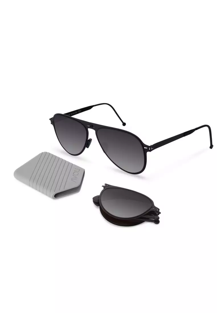 ROAV超輕極薄摺疊式太陽眼鏡 ATLAS 8101 Matte Black / Grey Gradient  13.41