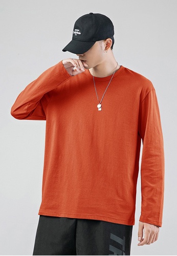 Twenty Eight Shoes orange VANSA Solid Color Long-sleeved T-Shirt VCM-T3001 6F990AAB210302GS_1