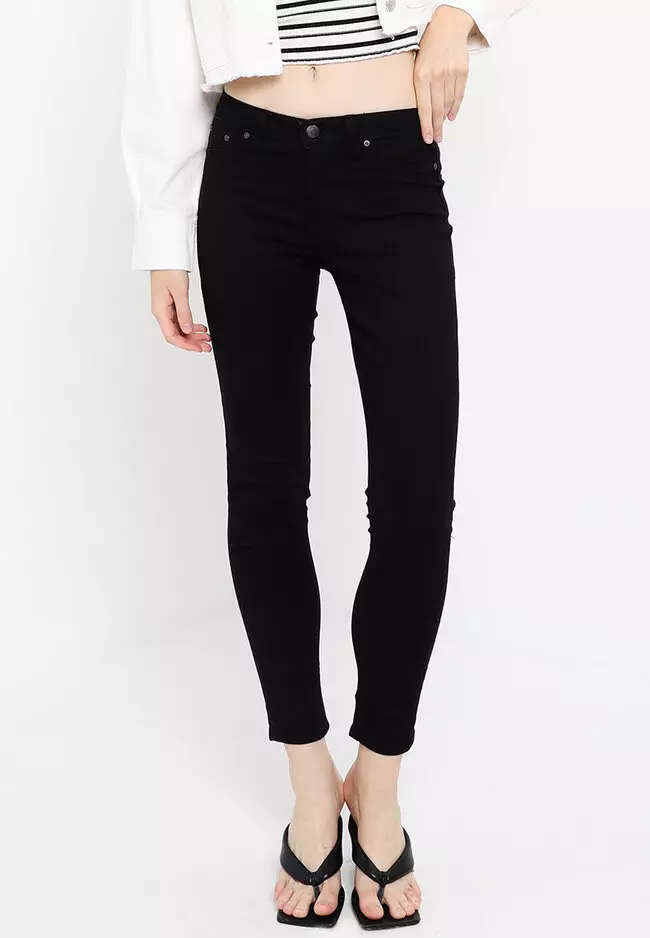 Buy online Black Cotton Jeggings from Jeans & jeggings for Women