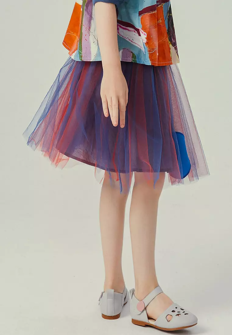 Midi Skirt With Printed Circle