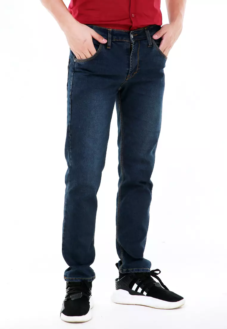Locko Celana Panjang Denim Pria Style Casual Long Pants Material Jeans ORIGINAL - Bio Thin