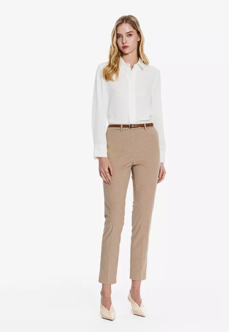 Ivory Wide Placket Long Sleeve Top