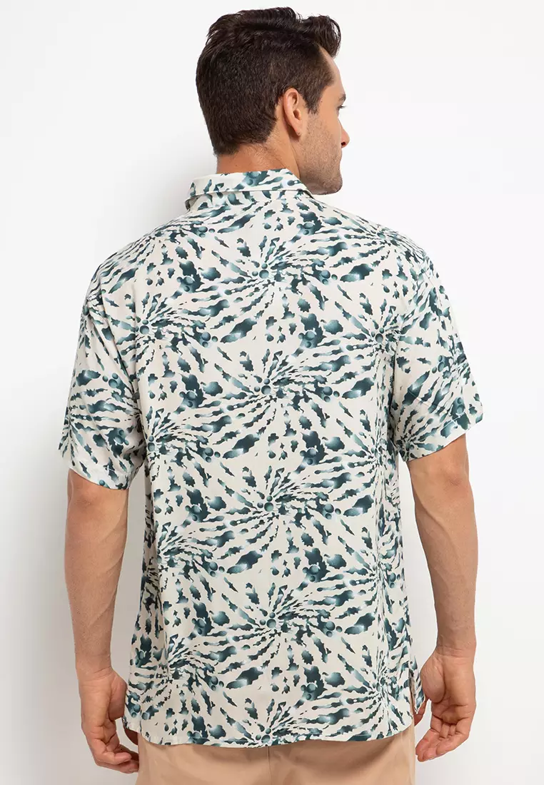 Nade Japan NTA02 Kemeja Pria Kasual Motif Tie Dye C3 Aqua Green