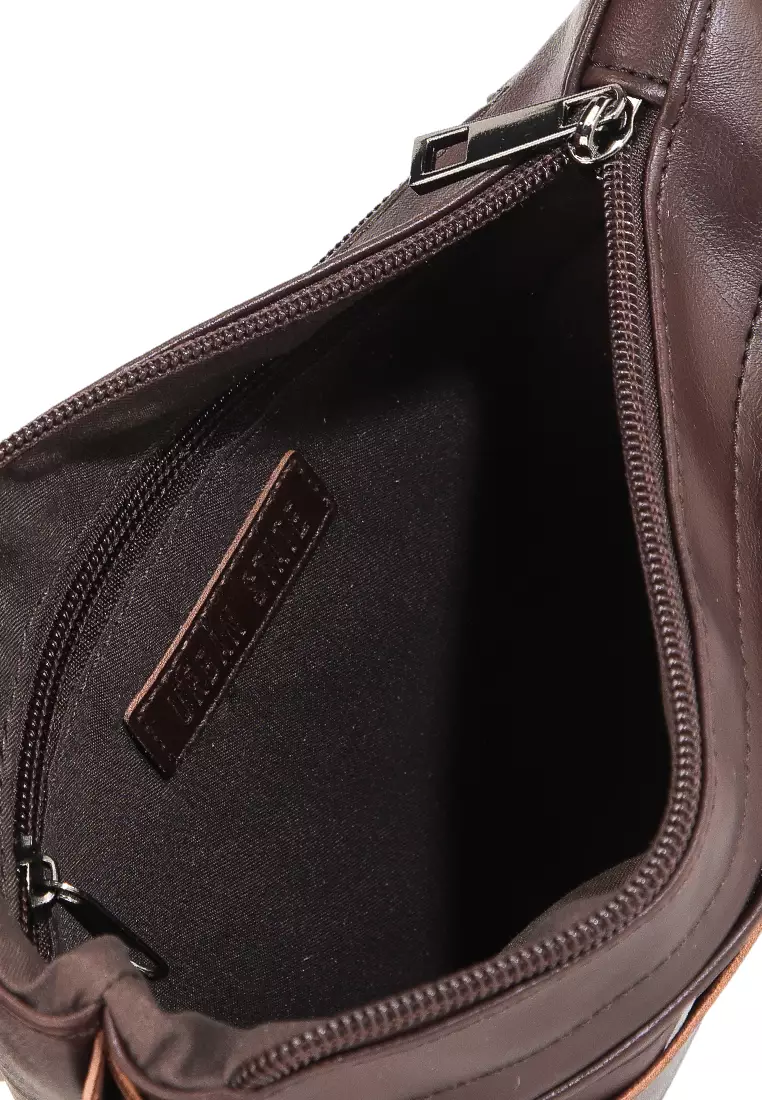 Distressed Leather Hand Strap Clutch Bag