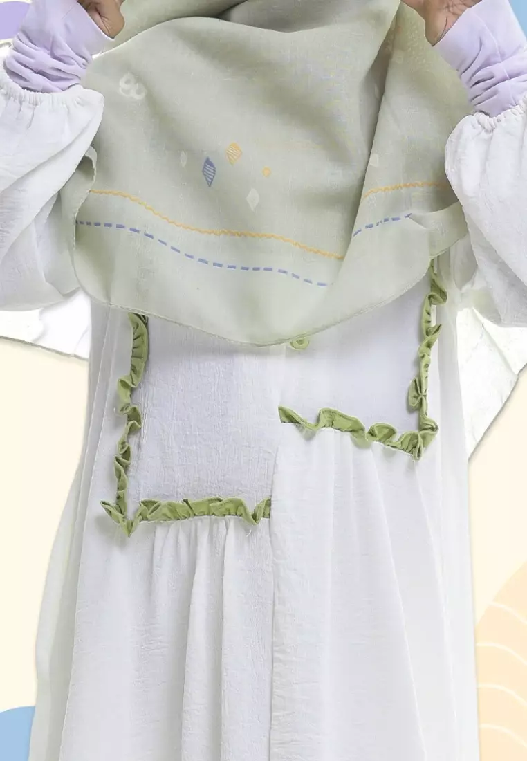 Rabbani - Baju Muslim Anak Gamis Bani Batuta Cantya Z1M Exclusive BW-Green