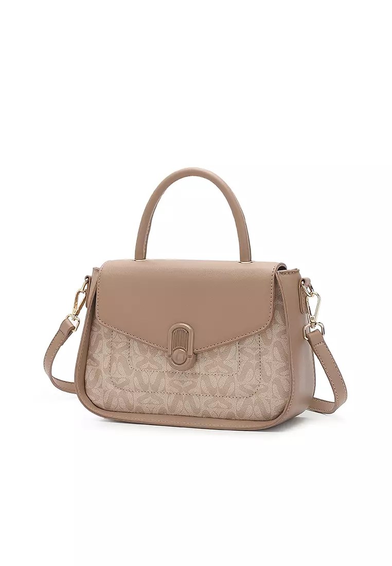 Women's Top Handle Bag / Sling Bag / Crossbody Bag / Shoulder Bag (Tas Tangan Wanita / Tas Selempang Wanita / Tas Bahu Wanita) - Cokelat