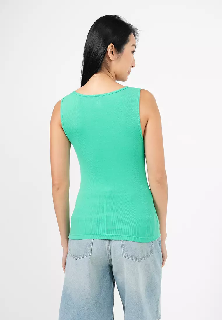Logo Ribbed Tank Top
