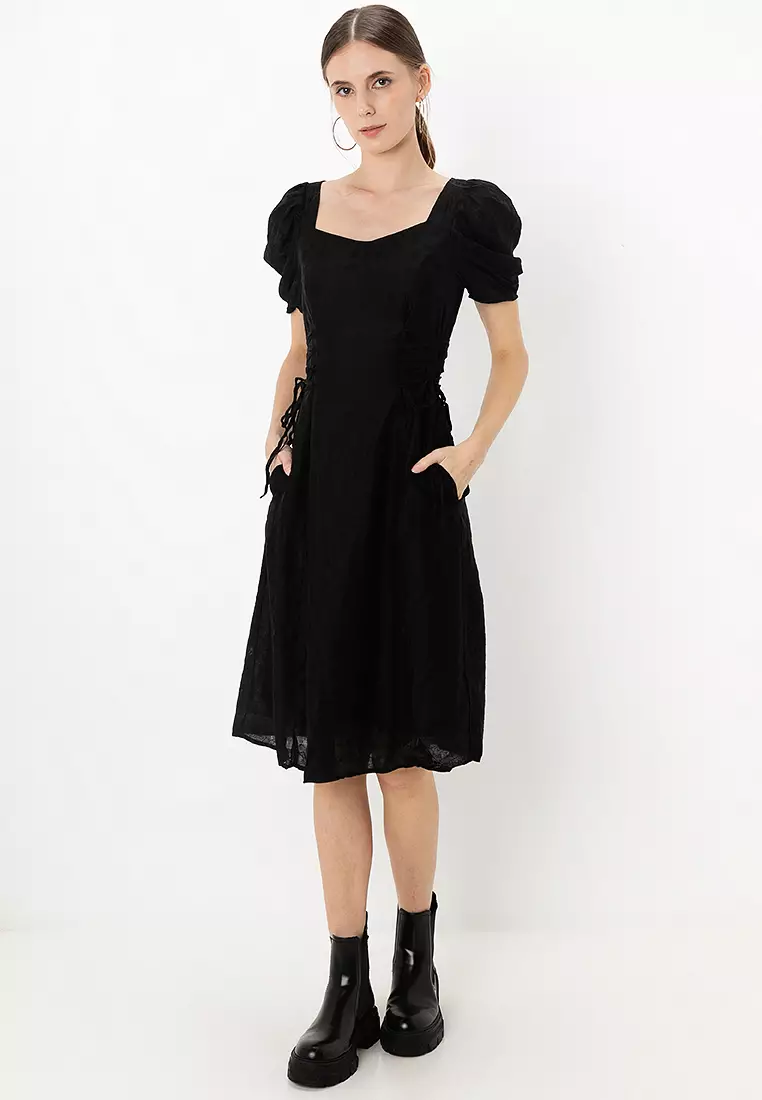 Cloudy Lace-Up Dress