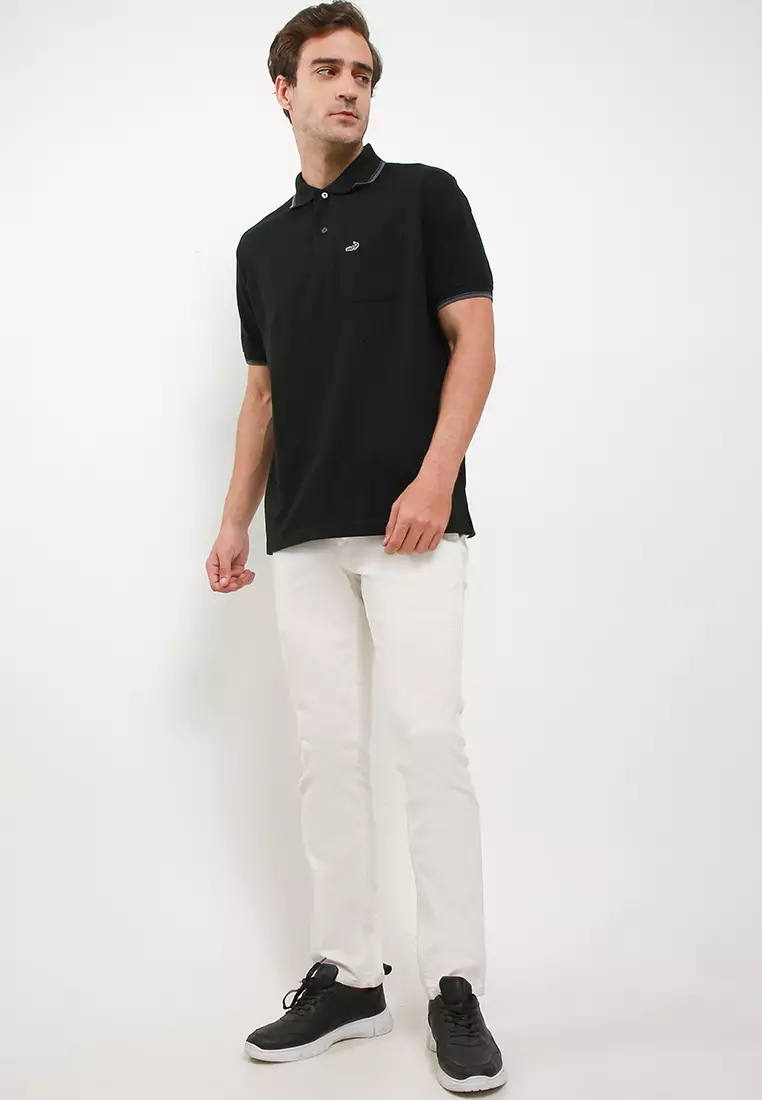Crocodile COLE Black Baju Kaos Kerah Pria Men Polo Relax fit