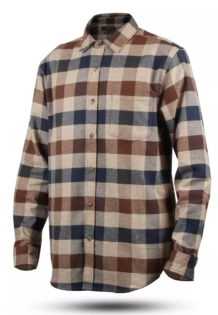OXCON Vintage Melange Flannel AUTHENTIC Extra Comfort long Sleeve Shirt