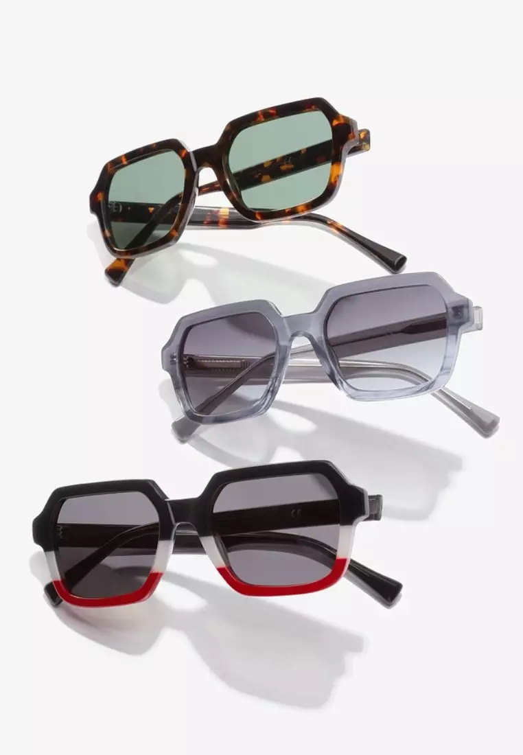 Tri Color Dark Minimal Sunglasses For Men And Women. unisex. Official Product Designed In Spain