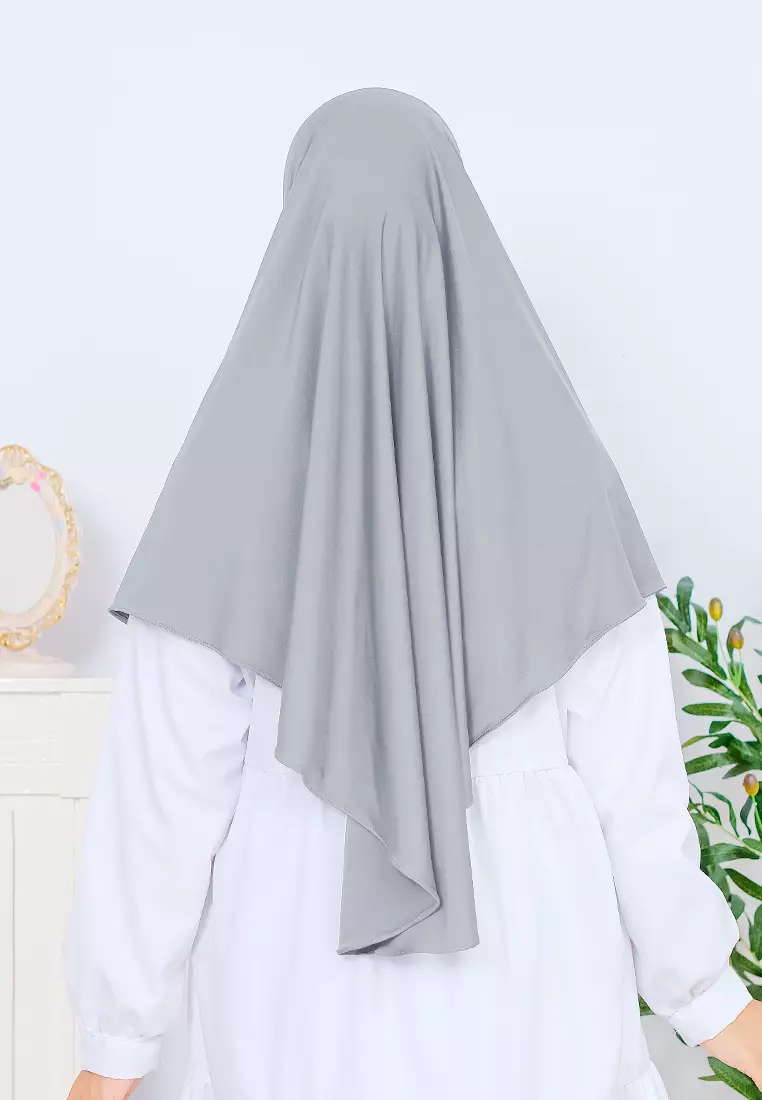 Cotton Bee - Kalea Bergo | Hijab Instan Malay | Jilbab Soft Pad Dagu - Silver