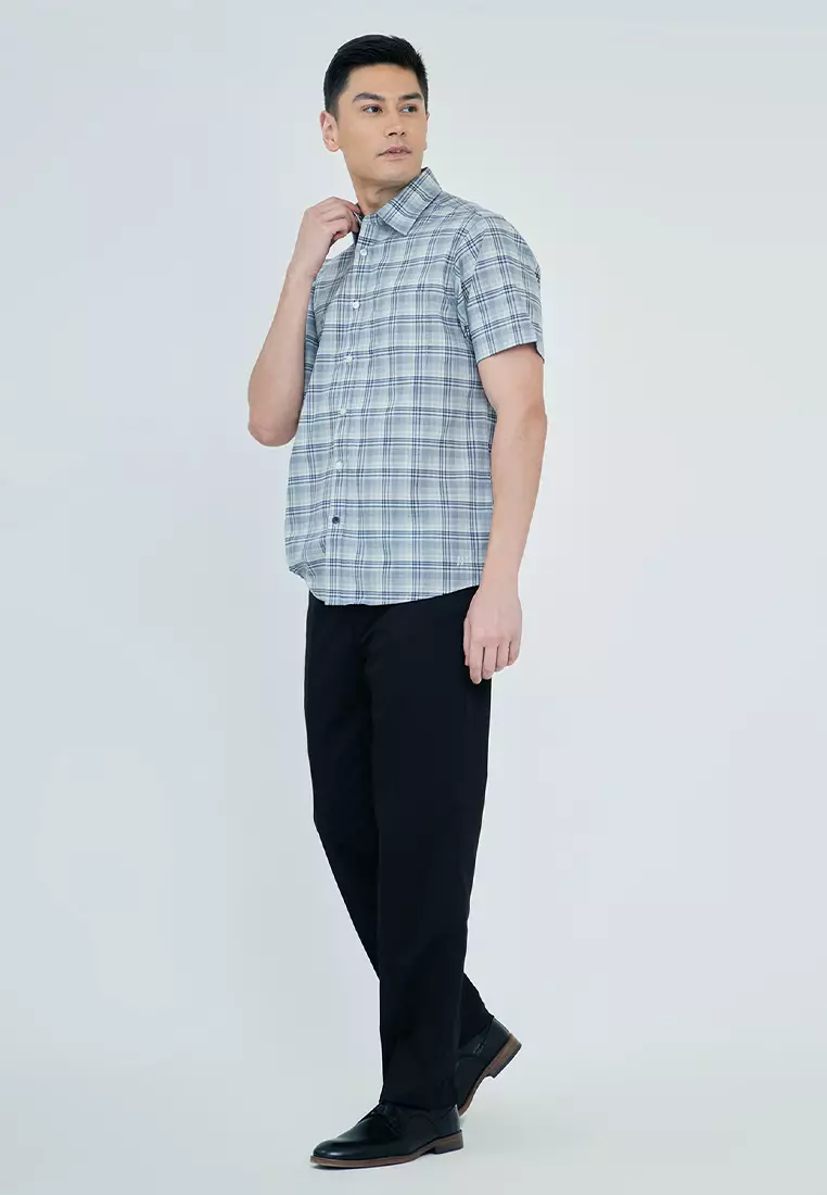 Plaid H-Xtension Short Sleeve Casual Shirt